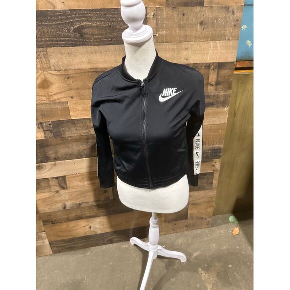 Nike- Black- Zip Up Crop Jacket- Size M Women - Picture 4 of 6